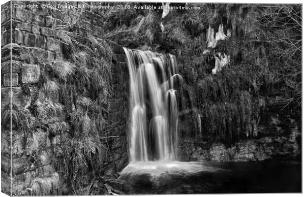 Cheesden mill waterfall Canvas Print by Derrick Fox Lomax