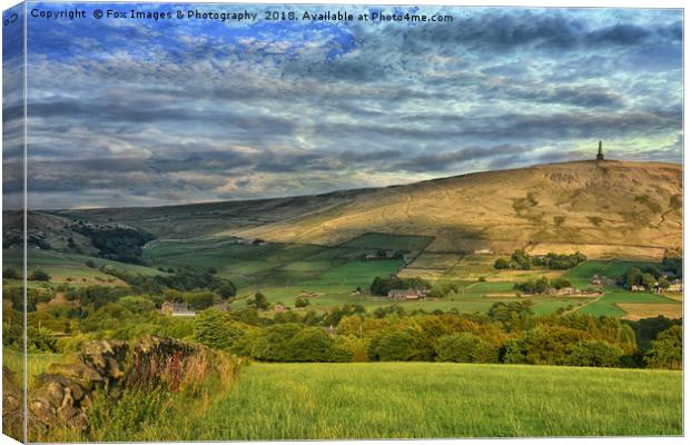Stoodley Pike Todmorden Canvas Print by Derrick Fox Lomax