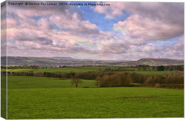 Holcombe hill and winter hill landscape Canvas Print by Derrick Fox Lomax