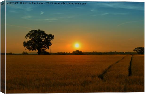 Sunset over cheshire Canvas Print by Derrick Fox Lomax