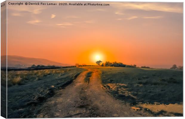Sunset fields in clitheroe lancashire Canvas Print by Derrick Fox Lomax