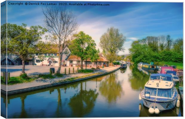 Lancaster Canal At Guys Thatched Hamlet Canvas Print by Derrick Fox Lomax