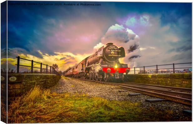 Flying Scotsman in Bury Lancs Canvas Print by Derrick Fox Lomax