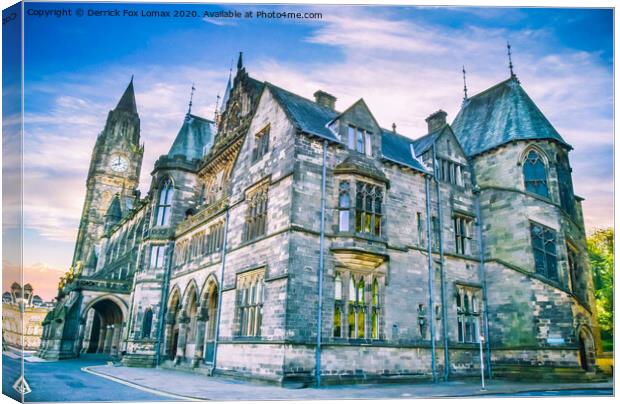 Ravishing Rochdale Town Hall Portrait Canvas Print by Derrick Fox Lomax