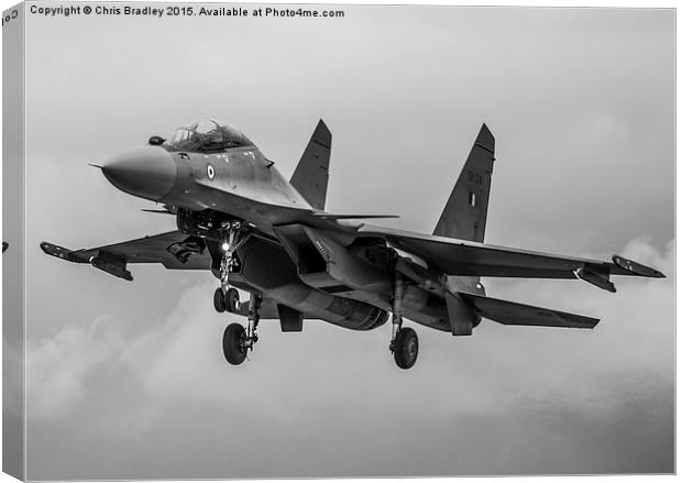  Indian airforce sukhoi su-30 Canvas Print by Chris Bradley