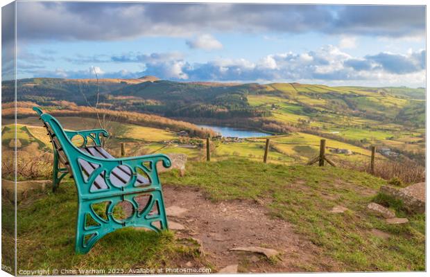 Teggs Nose view looking over Trentabank reservoir Canvas Print by Chris Warham