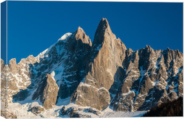 Les Drus - alps in Chamonix Canvas Print by Chris Warham