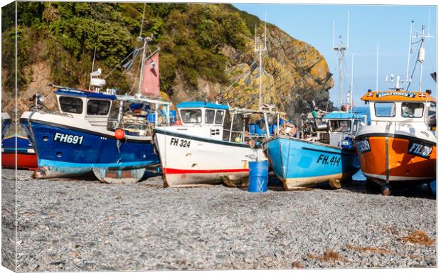 Cadgwith Cove fishing boats  Canvas Print by Chris Warham