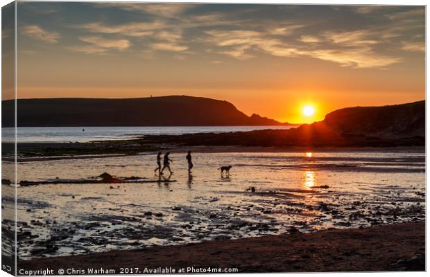 Cornish sunset Canvas Print by Chris Warham