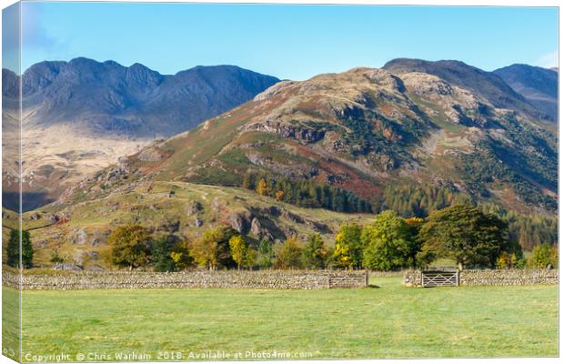 Crinkle  Crags  Lake District in early autumn Canvas Print by Chris Warham