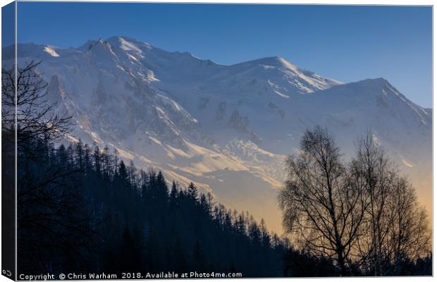 Mont Blanc at sunset Canvas Print by Chris Warham