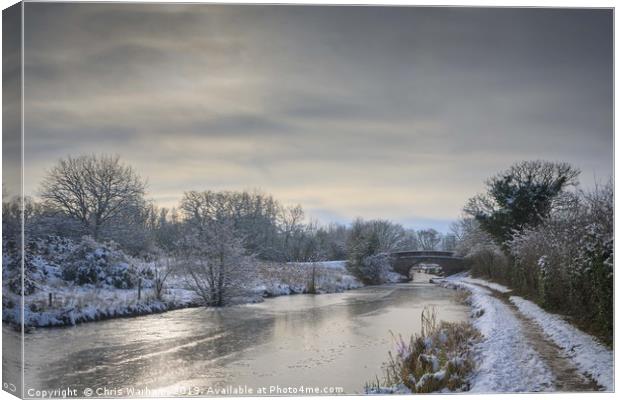 Winter on the Macclesfield canal Canvas Print by Chris Warham