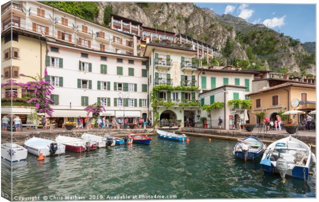 Lake Garda - Limone harbour Canvas Print by Chris Warham