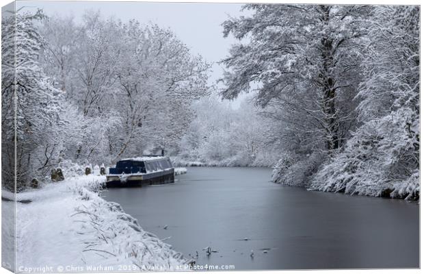 Macclesfield Canal in winter Canvas Print by Chris Warham