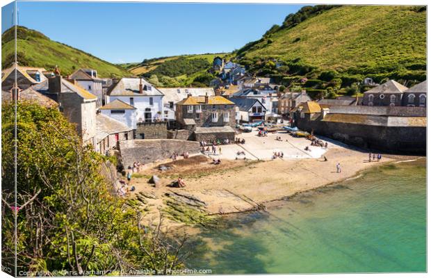 Port Isaac beach and harbour, Cornwall Canvas Print by Chris Warham