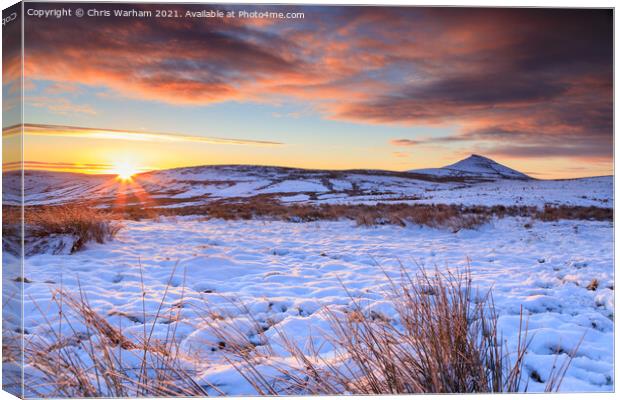 Shutlingsloe at sunrise - Macclesfield Forest  Canvas Print by Chris Warham