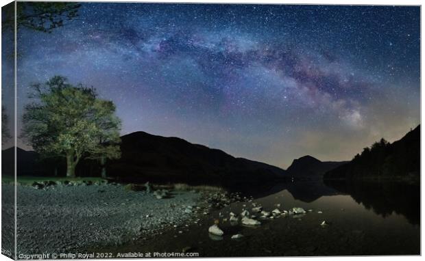 Milky Way Arch over Buttermere Canvas Print by Philip Royal