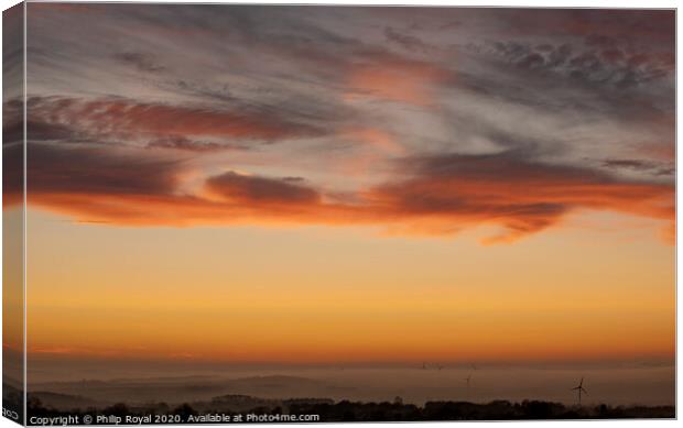 Lake District Sea Mist and Solway Sunset Canvas Print by Philip Royal