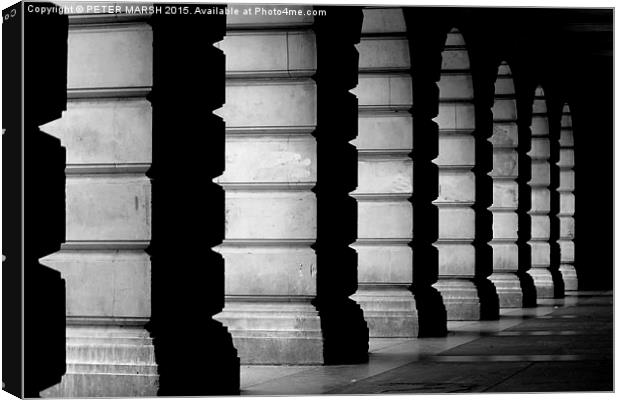 Columns in shadow Canvas Print by PETER MARSH