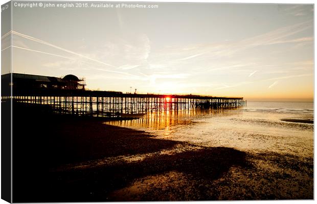 the Pier at sunrise Canvas Print by john english