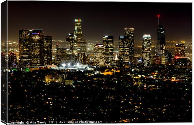 Los Angeles Skyline Canvas Print by Ade Tandy