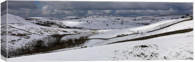 Peak District Landscape In The Snow Canvas Print by Phil Durkin DPAGB BPE4