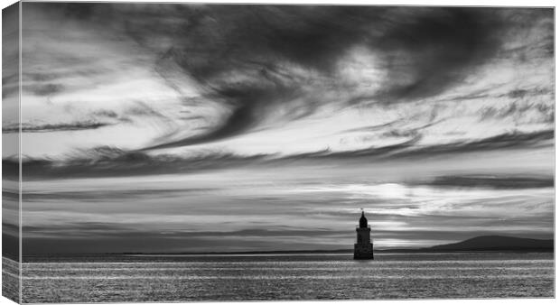 Cirrus Clouds Over Plover Scar Lighthouse  Canvas Print by Phil Durkin DPAGB BPE4
