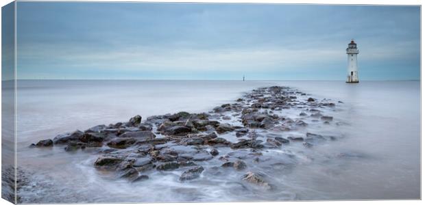 New Brighton Lighthouse At High Tide Canvas Print by Phil Durkin DPAGB BPE4