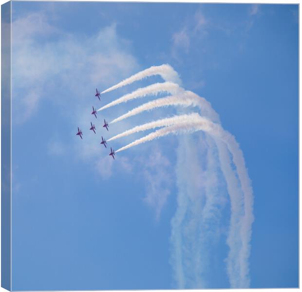 Out Of The Climb - Red Arrows Over Blackpool Canvas Print by Phil Durkin DPAGB BPE4