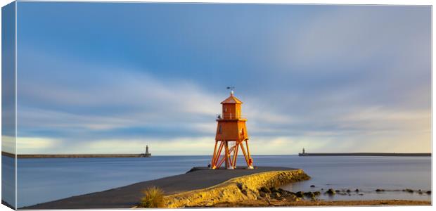 Herd Groyne Lighthouse at Sunrise Canvas Print by Phil Durkin DPAGB BPE4