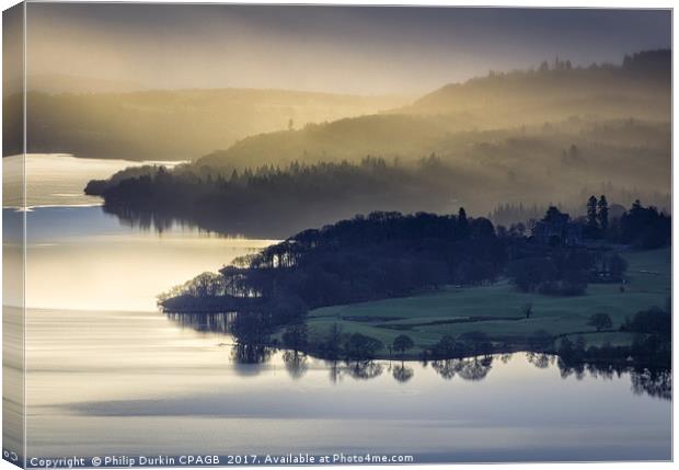 Misty Windermere Canvas Print by Phil Durkin DPAGB BPE4