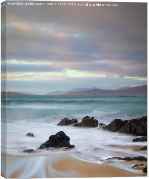 Bagh Steinigidh - Small Beach Isle Of Harris & Lew Canvas Print by Phil Durkin DPAGB BPE4