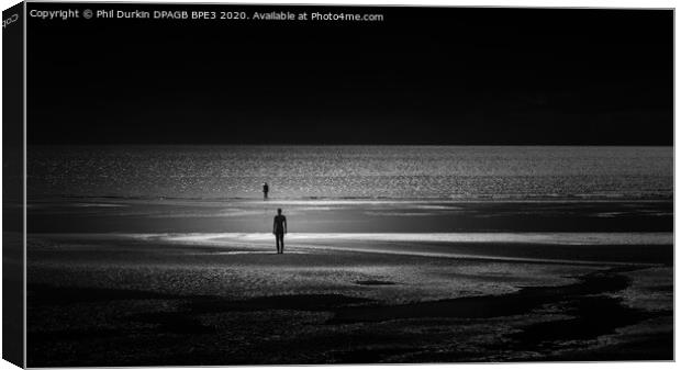 Moonlit Crosby Beach Canvas Print by Phil Durkin DPAGB BPE4