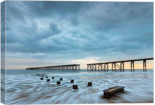 Dramatic sky And Sea At Steetley Pier Canvas Print by Phil Durkin DPAGB BPE4