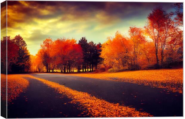 Natures Road to Autumn Canvas Print by Adam Kelly