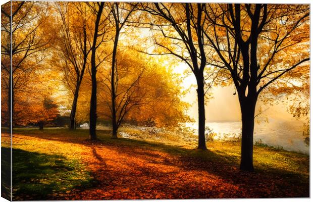 Autumn by The Lake Canvas Print by Adam Kelly