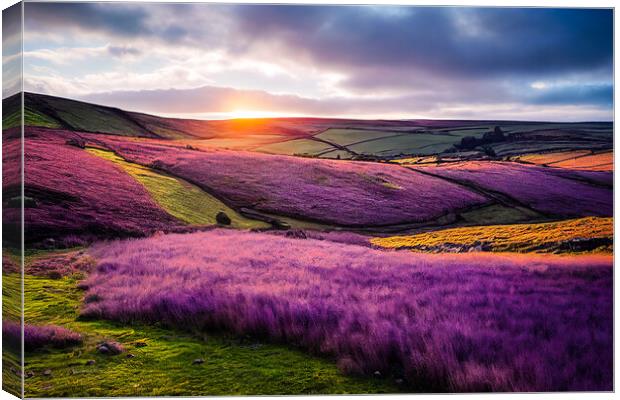 Heather on The Hills, Yorkshire Dales Canvas Print by Adam Kelly