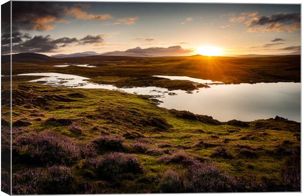 Sun Set on The Loch Canvas Print by Adam Kelly