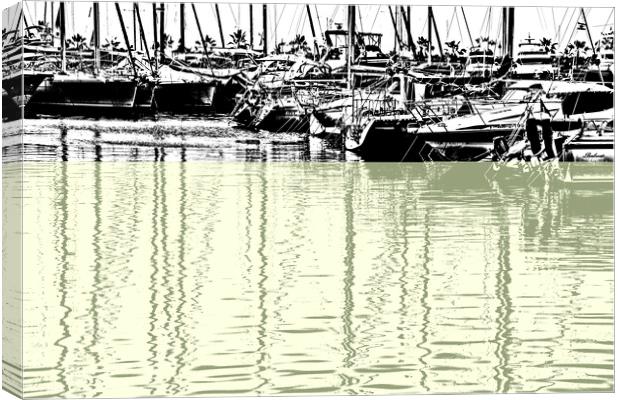 Sport harbour (Aguadulce Marina) near Roquetas Canvas Print by Jose Manuel Espigares Garc
