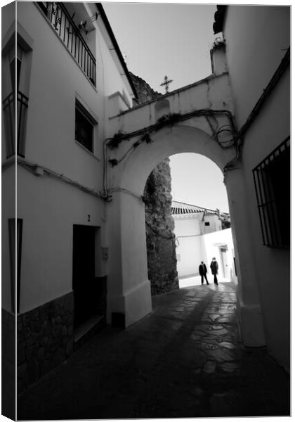 Streets in the historical center of Setenil Canvas Print by Jose Manuel Espigares Garc