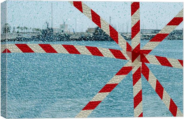 Broken glass in the harbour Canvas Print by Jose Manuel Espigares Garc