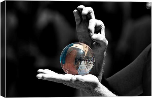Crrystal ball with hands Canvas Print by Jose Manuel Espigares Garc