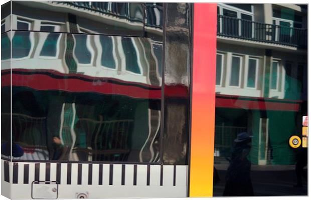 Reflections on a tramway 2 Canvas Print by Jose Manuel Espigares Garc