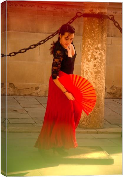 Flamenco in the street 25 Canvas Print by Jose Manuel Espigares Garc