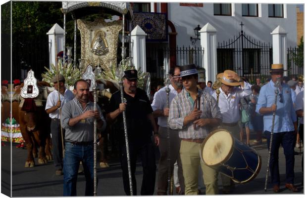 Yearly procession in honor of the patron saint Canvas Print by Jose Manuel Espigares Garc