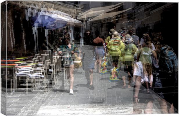 People busy in the street Canvas Print by Jose Manuel Espigares Garc