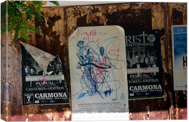 this s urban photography. Very decayed posters wit Canvas Print by Jose Manuel Espigares Garc
