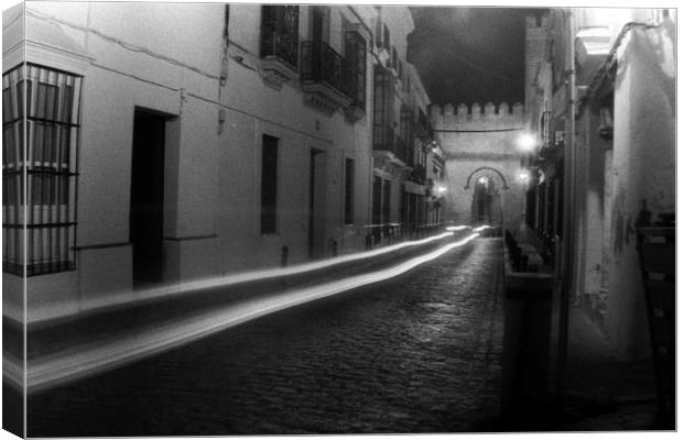 Night photography in the center of Carmona Canvas Print by Jose Manuel Espigares Garc