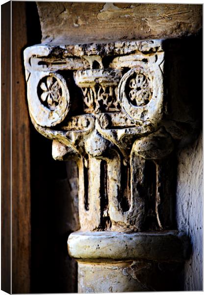 This is a capital (a closeup) in the Nasrib Palace Canvas Print by Jose Manuel Espigares Garc
