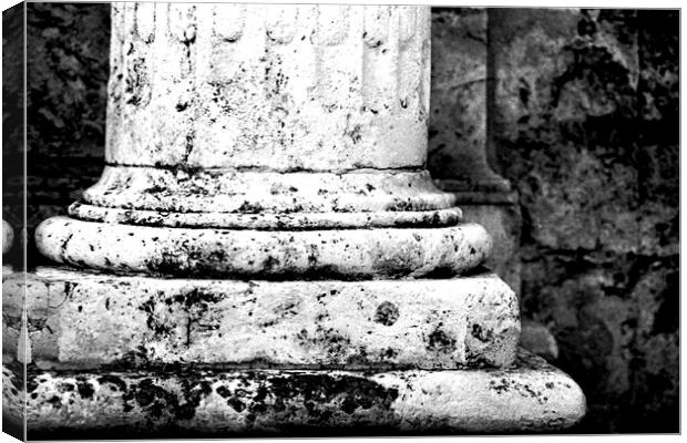 Lomography. The base of a marble column Canvas Print by Jose Manuel Espigares Garc